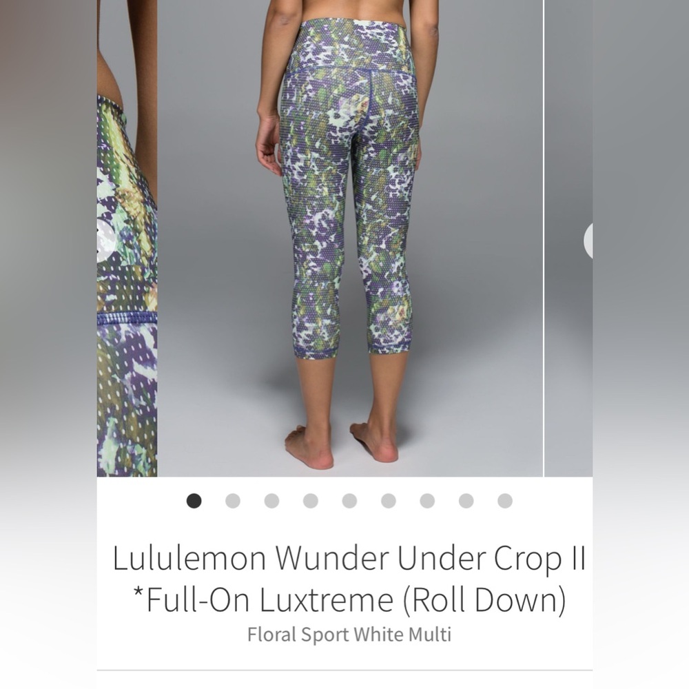 Lululemon WunderUnder in flowery dotted print